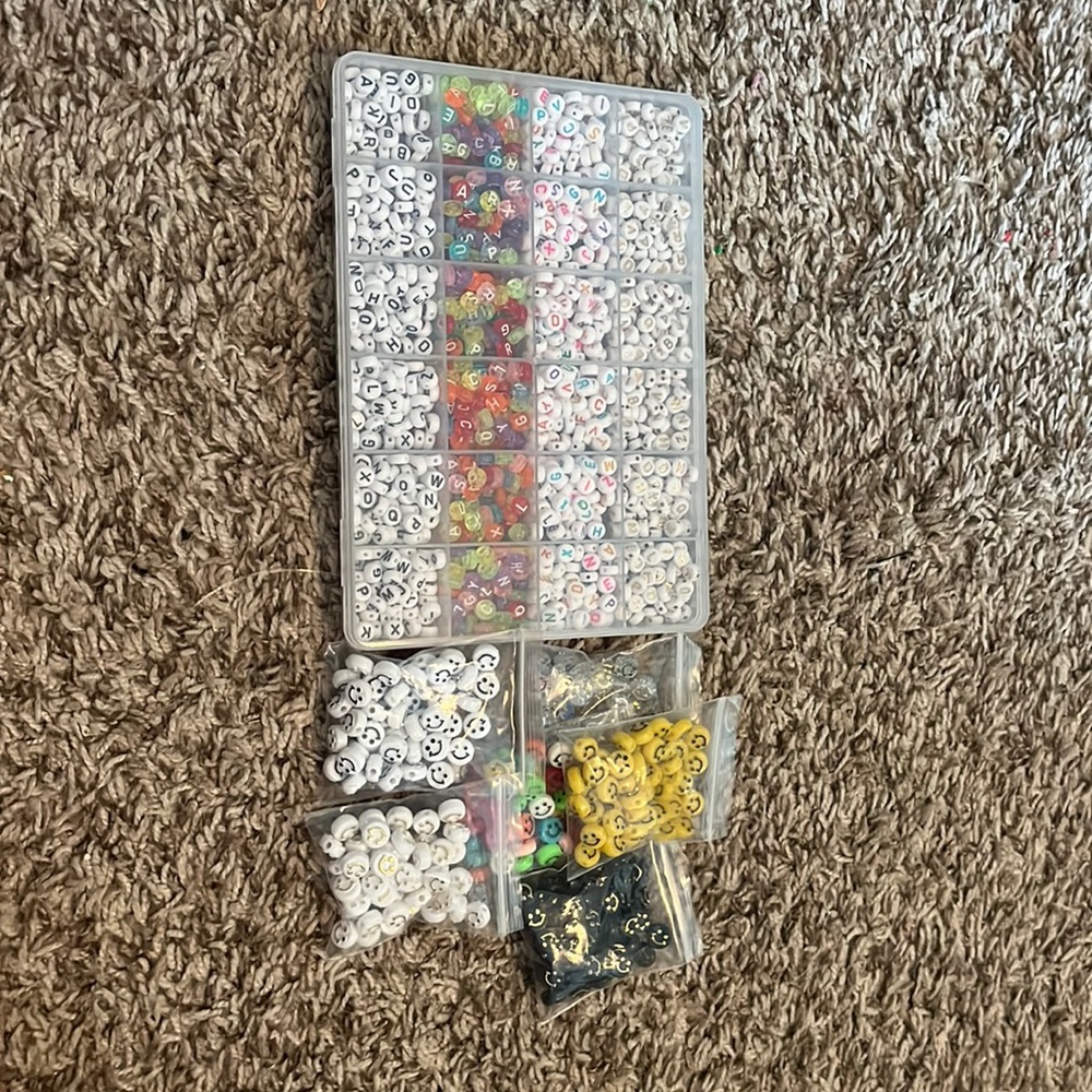 Letter Beads + Smiley Face Beads for Bracelet Making